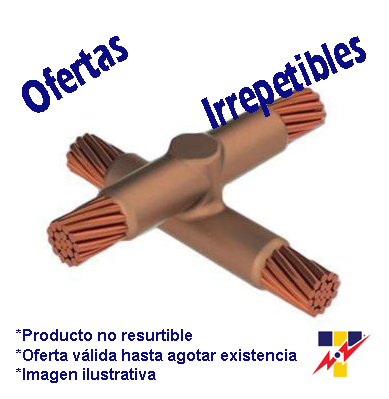 MOLDE DE CONEXION EN "X" HORIZONTAL CABLE 2/0 - CABLE 1/0  XBM-2G2C (200)