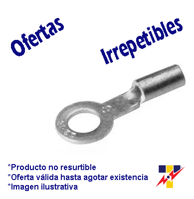 [T186] TERMINAL DE ANILLO ESTANADA SIN AISLAMIENTO OJILLO 1/8" (3) CAL. 22-16    (SUSTITUYO AL BBY186)